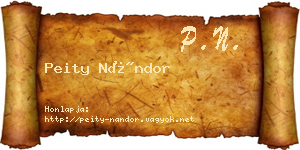 Peity Nándor névjegykártya