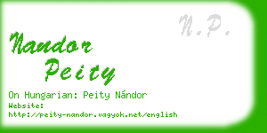 nandor peity business card